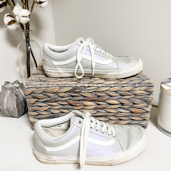 Vans Iridescent Old Skool Leather Lace Up Sneakers Size 9.5 - Picture 4 of 9